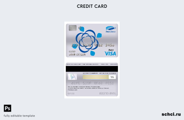 цифровая загрузка шаблона дебетовой карты Visa банка Progreso в Доминиканской Ре